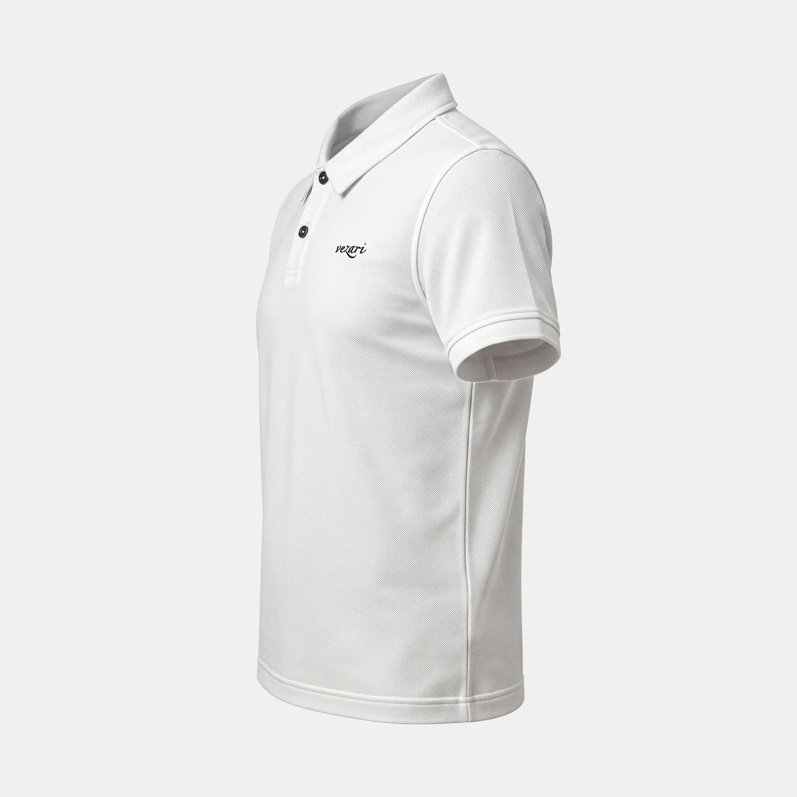 White Casual Fit Polo, side profile